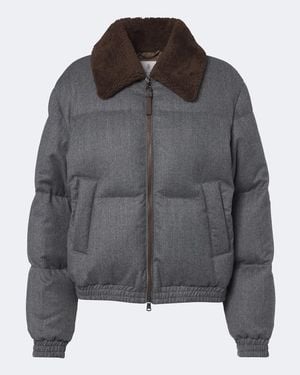Brunello Cucinelli Monili Virgin Wool Down Jacket - Grey
