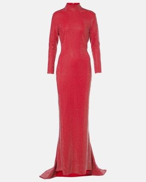 Solace London Embellished Maxi Evening Gown - Red