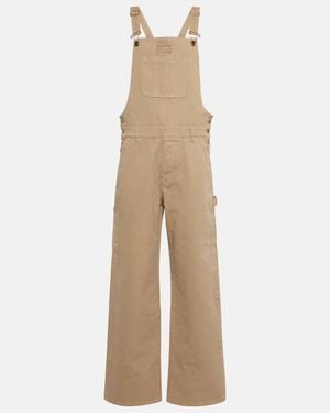 Miu Miu Cotton Gabardine Overalls - Natural
