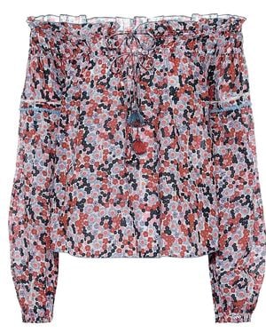 Poupette Clara Floral Cotton Blouse - Purple