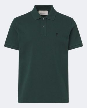 Ami Paris Poloshirt Ami De Cour Aus Baumwoll-Pique - Grün
