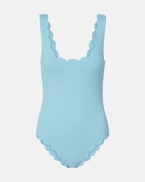 Marysia Swim Palm Springs Scalloped Swimsuit - Blue