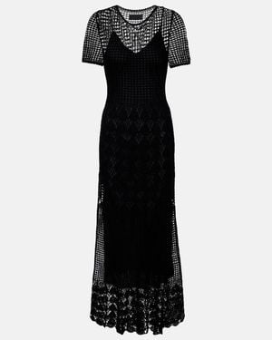 Nili Lotan Yoko Crochet Cotton Midi Dress - Black