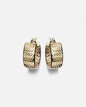STONE AND STRAND Le Groove 14Kt Hoop Earrings - White