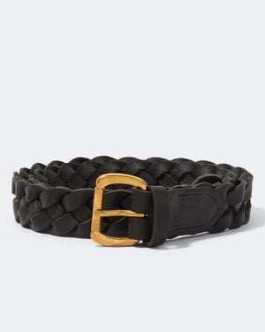 Visvim Cinturon De Piel Trenzado - Negro