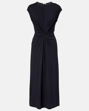 Vince Gathered Midi Dress - Blue