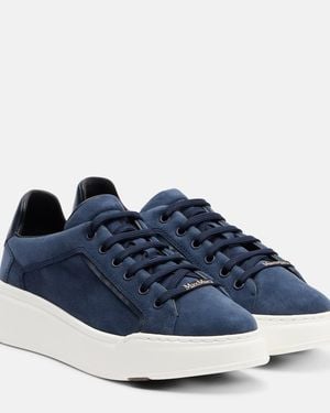 Max Mara Suede Platform Sneakers - Blue