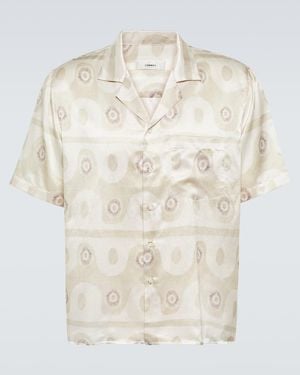 Commas Printed Silk And Cotton Shirt - White