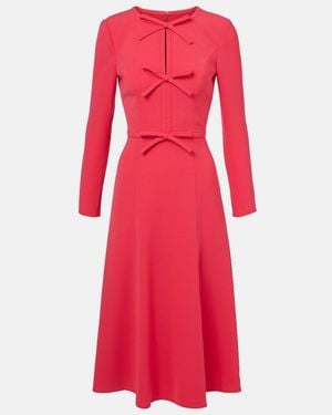 Carolina Herrera Bow-Detail Crepe Midi Dress - Red