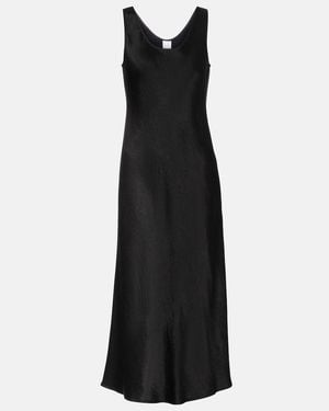 Max Mara Talete Satin Midi Dress - Black