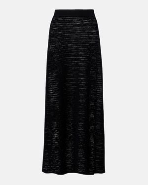 Victoria Beckham Pointelle Midi Skirt - Black