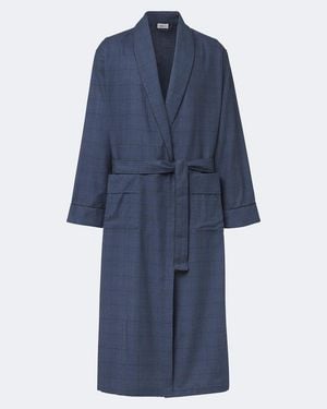Zimmerli of Switzerland Bademantel Aus Flanell - Blau
