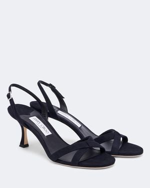 Jimmy Choo Slingback-Sandalen Elsy Aus Veloursleder - Blau