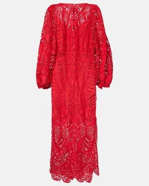 FARM Rio Nature Guipure Lace Maxi Dress - Red