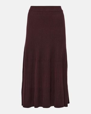 Altuzarra Ireene Ribbed-Knit Midi Skirt - Purple