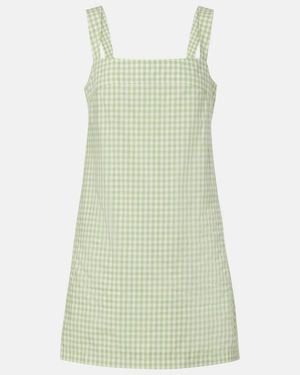 Jonathan Simkhai Sloan Gingham Cotton-Blend Minidress - Green