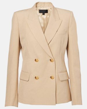 Nili Lotan Veda Linen And Silk Blazer - Natural