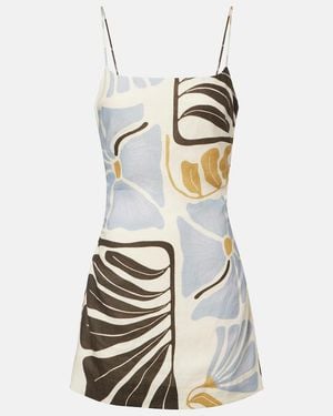 SIR. Lola Floral Linen Minidress - White