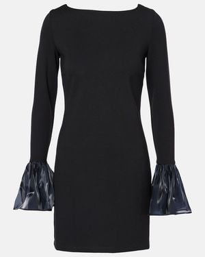STAUD Organza-Trimmed Rayon Minidress - Black