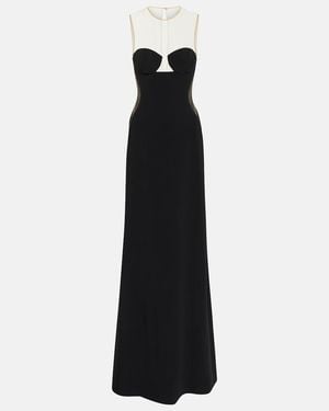Stella McCartney Mesh-Paneled Crepe Gown - Black