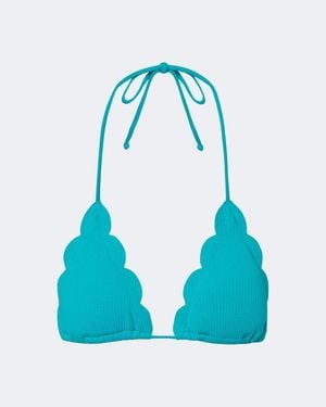 Marysia Swim Top De Bikini Broadway Festoneado - Azul