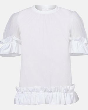 Noir Kei Ninomiya Sheer Tulle Top - White