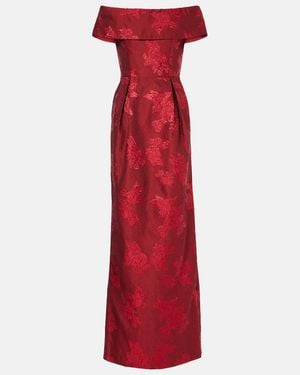 Rebecca Vallance Henrietta Brocade Bustier Gown - Red