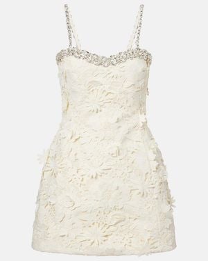 LEO LIN Sophie Embellished Lace Minidress - Natural