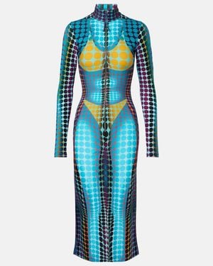 Jean Paul Gaultier Printed Midi Dress - Blue
