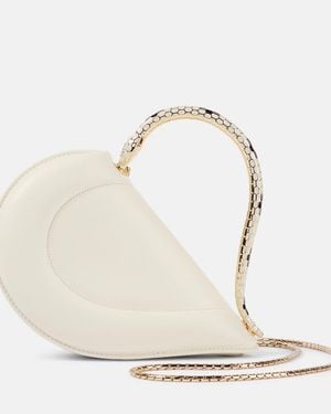 BVLGARI Serpenti Cuore 1968 Leather Top-Handle Bag - White