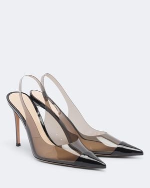 Gianvito Rossi Leather-Trimmed Pvc Slingback Pumps - White