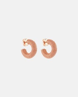 AMINA MUADDI Cameron Embellished Hoop Earrings - Pink