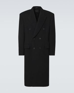 Balenciaga Mantel Aus Kaschmir Und Wolle - Schwarz