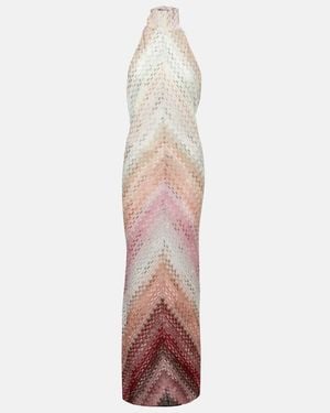 Missoni Zig Zag Halterneck Maxi Dress - White