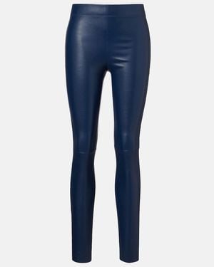 JOSEPH Leather Leggings - Blue