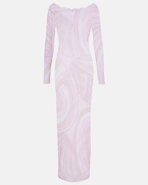 PUCCI Iride Sheer Tulle Maxi Dress - Pink
