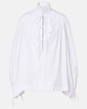 Dries Van Noten Ruffled Cotton Blouse - White
