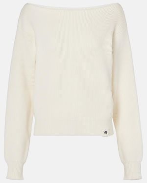Victoria Beckham Pullover Aus Baumwolle Und Seide - Weiß
