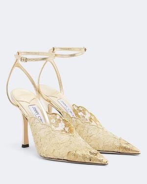 Jimmy Choo Verzierte Slingback-Pumps Faiz Aus Spitze - Natur