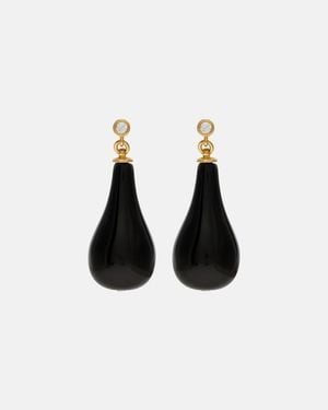 TOTEME Onyx-Plated Drop Earrings - Black
