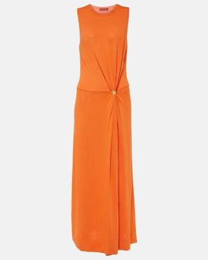 Altuzarra Saralien Gathered Jersey Maxi Dress - Orange