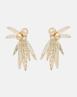 Carolina Herrera Crystal-Embellished Clip-On Earrings - Metallic