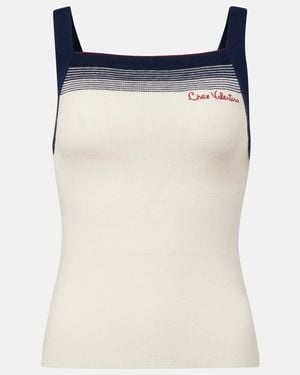 Valentino Chez Virgin Wool Tank Top - Blue