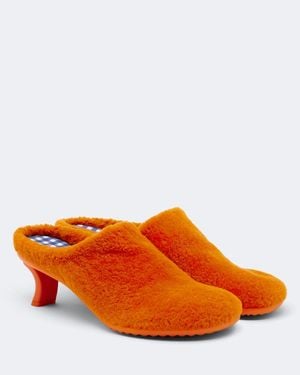 Loewe Dive Shearling Mules - Orange