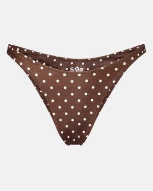 SAME '90S Polka-Dot Bikini Bottoms - Brown