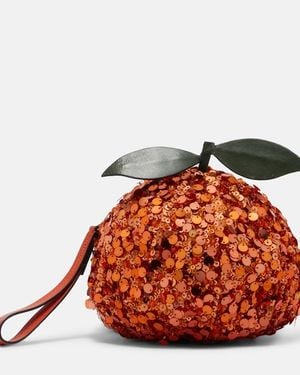 ALÉMAIS Bolso Cruzado Mini Con Lentejuelas - Naranja