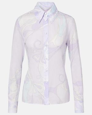 PUCCI Orchidee Cotton Shirt - White
