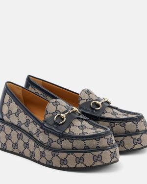 Gucci Horsebit Wedge Loafer, Leather - Grey
