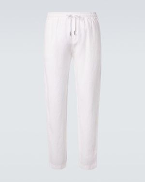 Thom Sweeney Linen Straight Trousers - White
