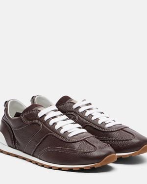Brunello Cucinelli Monili Leather Trainers - Brown
